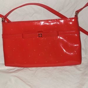 Kate Spade Cross Body Pretty Red Purse/Clutch ~Size 9.5”W 6”H X 1.5”D
